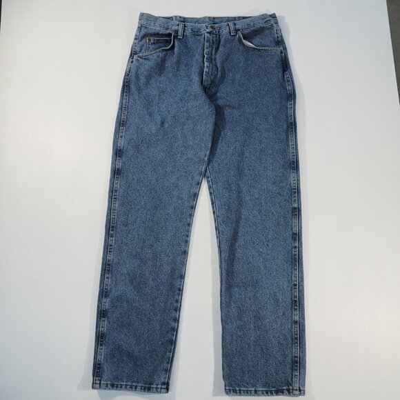 Wrangler Pro Jeans Mens 33x32 Blue Denim Cowboy Work Gorpcore Minimalist - Picture 9 of 9
